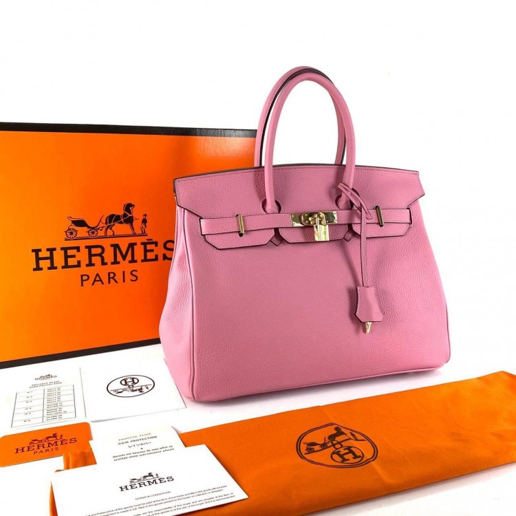 HERMES BİRKİN HAKİKİ DERİ PEMBE 35 CM